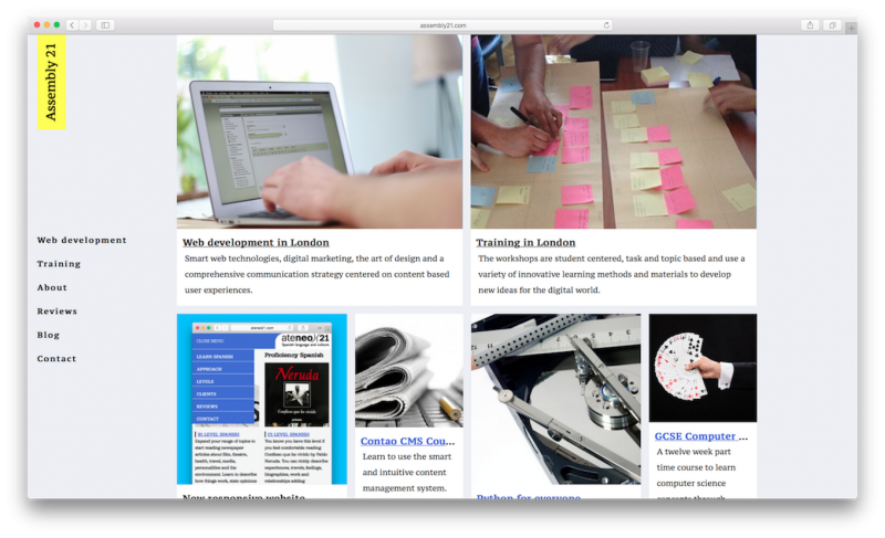 Responsive design: desktop version